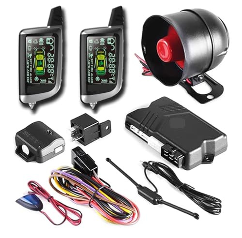 Arranque Remoto Pantalla LCD Alarma de Coche bidireccional con Arranque automático Parada Motor Cierre centralizado inmovilizador Sistema Encendido Fácil instalación y Amplia compatibilidad