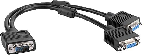 D.Square- Cable Divisor VGA Separador en Forma de Y, Copiar sólo, a Doble Pantallas, Convertidor 1 Macho Entrada a 2 Hembras Salidas 1080p para Duplicación de Pantalla y Monitor VGA. 45CM
