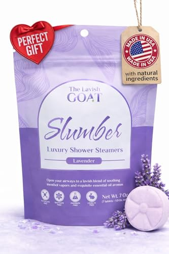 TLG Slumbers Shower Steamers Aromatherapy 7 Pack – USA Made with Extra Menthol, Lavender Essential Oil – Relaxing Shower Bombs for Sleep, Stress Relief & Spa – Gift for Men & Women