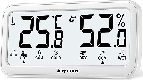 Igremotri Termometro, hoyiours Termometro Ambiente Interno Igrometro Digitale, Monitor di Temperatura e Umidità per Serra, Stanza, Casa