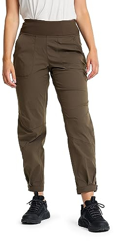 RevolutionRace Breezy Curved Ankle Stretch Pantalones para Mujer, Pantalones de Exterior Ligeros y Transpirables, Mud, S