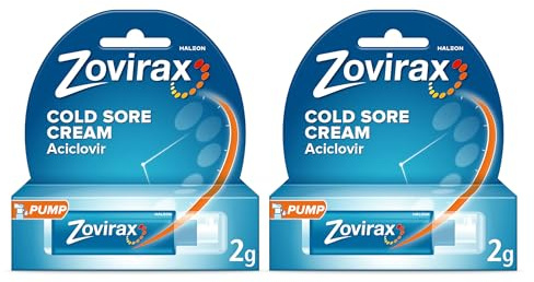Zovirax Cold Sore Treatment Cream, Pump Dispenser, 2 g (Pack of 2)