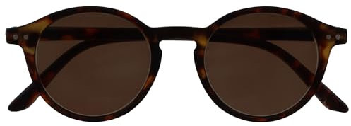 OPULIZE REY Gafas de Sol - Montura Redonda Retro - Carey Marrón Mate - Hombre Mujer - Bisagras de Muelle - S56-2