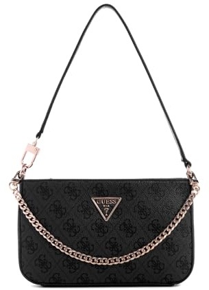 GUESS Noelle Mini-Handtasche mit Reißverschluss für Damen, Kohle-Logo, One Size, Noelle Mini Top Zip Shoulder