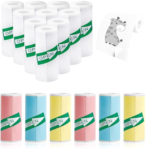 YSDMY 16 Roll Thermal, Thermal for Children, 57x25mm, Instant Camera & Self-Adhesive Stickers, Mini Printer Film for Journals, Photos, Study Notes