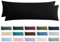 Aisbo Kissenbezug 40x145 2er Set - Seitenschläferkissen Bezug 40 x 145 Schwarz mit Reißverschluss aus Mikrofaser Weich, ÖKO-TEX Kopfkissenbezug 145x40 für Seitenschläfer Kissen