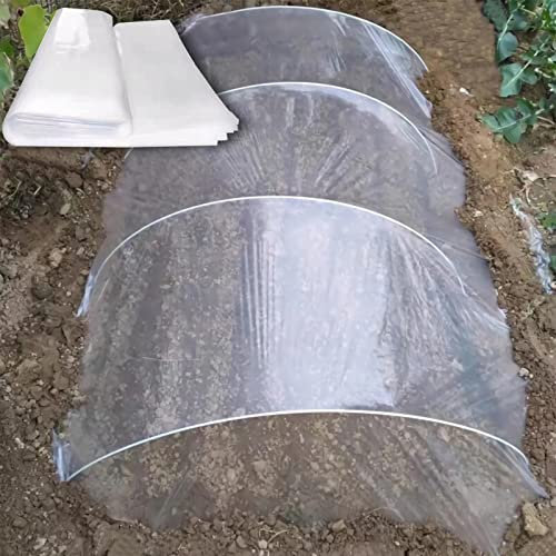 Telo in polietilene resistente, 6 x 11 m, 80 micron, impermeabile, copertura in plastica trasparente per serre, tunnel in polietilene, protezione antipolvere e lavori di verniciatura