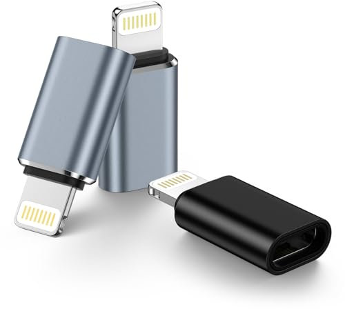 Lightning to USB C Adapter,USB C Female to Lightning Male Adapter Support Data Sync/PD Charging,Apple Charger Connector Cable Compatible with iPhone 14/13/12/11/Pro Max/X/XR/XS/8 Plus,i Pad, AirPods