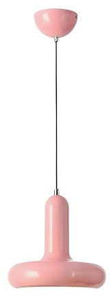 NICRX Lampada a Sospensione Moderna Colorata con Attacco E27 e Cavo Regolabile da 150cm, Lampadario in Metallo Verniciato per Cucina, Camera, Sala da Pranzo, Corridoio o Café (Rosa)
