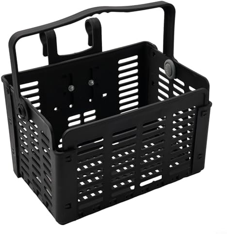 Panier de vélo pliable, panier avant pour guidon de vélo, pochette de transport amovible, position réglable, anti-rayures, matériau PP solide, noir, 31,5 cm