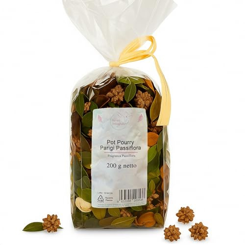 BRESEGHELLO - Pot Pourri PARIGI PASSIFLORA per Profumazione Casa 200 g - Pot Pourri con Fiori Secchi Profumati Fragranza Passiflora