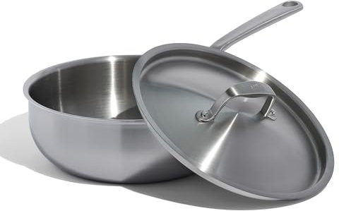 Made In Cookware – Saucier-Pfanne aus Edelstahl, 2,84 l – 5-lagige Edelstahlbeschichtung – Professionelles Kochgeschirr – Hergestellt in Italien – Induktionskompatibel