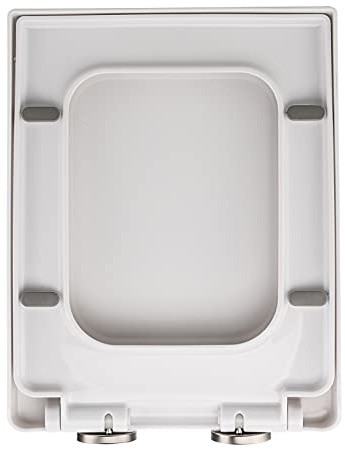 Toilet Seats Multifunctional Quiet Close PP Material Rectangle Type Thicken Mute Slow Down Detachable Bathroom Accessories Fits All Regular Toilet Bowls (Square)