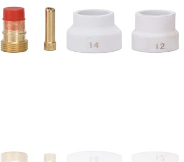 Kit de Lentilles à Gaz Tig 4 Pièces lentille gaz tig Gants de Soudage Tig, Tasse En Céramique Blanche, Connecteur de Support D'éLectrode de Lentille de Gaz Tig Équipement de soudage TIG