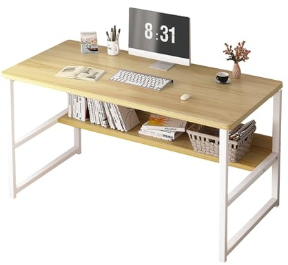 Escritorio para Ordenador, Oficina, Habitación o Estudio - Mesa de Tablón de Aglomerado y Melamina de Madera y Acero para Hogar y PC - 100x45x72 cm