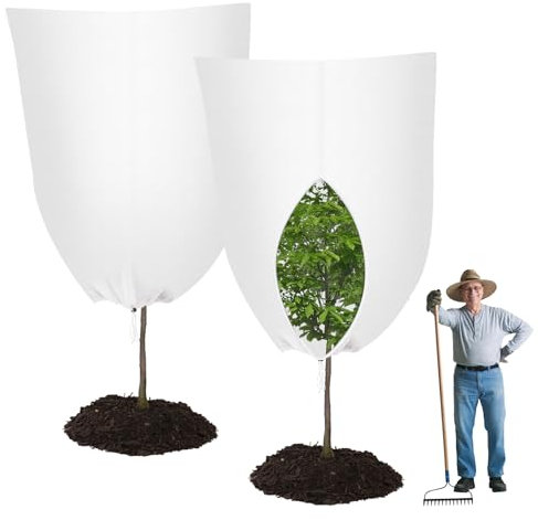 YYDSLEE Lot de 2 Protection hivernale 80X120CM pour Plantes d'extérieur - Respirant - Résistant à la déchirure - Grand Sac de Protection Contre Le Gel - avec Fermeture éclair - pour Arbres