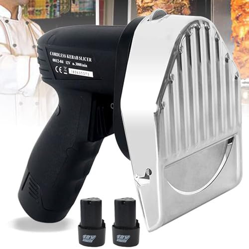 Trancheuse à Kebab électrique Commerciale - Couteau à Kebab Shawarma sans Fil avec 2 Lames, Couteau De Barbecue Gyro à épaisseur Ajustable pour Restaurants, Magasins De Viande Rôtie, Bars à Snacks