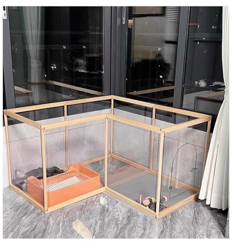 JUCCJUXIN Corralito Transparente for Perros en Interiores,corralito for Conejos,corralito for Cachorros,para Cachorros, Gatos, Conejos,para Cachorros, Gatos, Conejos, Hurones(6 Panel)