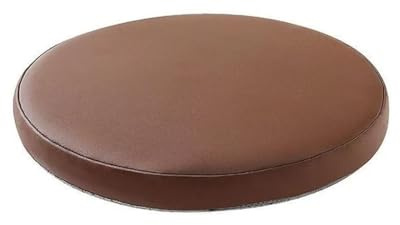 ponpfden Cojín redondo de piel sintética impermeable para silla, 30 cm, 35 cm, 40 cm, cojín redondo de espuma viscoelástica, cojín antideslizante con diseño de cremallera extraíble