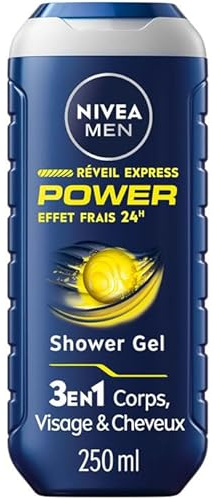 NIVEA Men Réveil Express Gel douche homme 3en1 fraîcheur 24h aux agrumes 250 ml