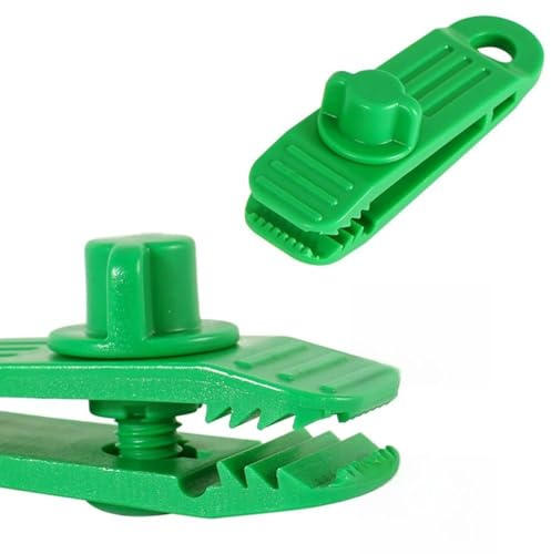 FUANA 20 clip resistenti per telone per uso esterno, morsetti in plastica resistente con forza di trazione di 70 kg, design a coccodrillo per tende da campeggio, tende da piscina, tende da sole, nero
