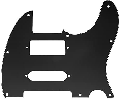 Musiclily Pro 8 Löcher Gitarren Schlagbrett Pickguard für Brent Mason Tele Style E-Gitarre, 3-lagig Schwarz