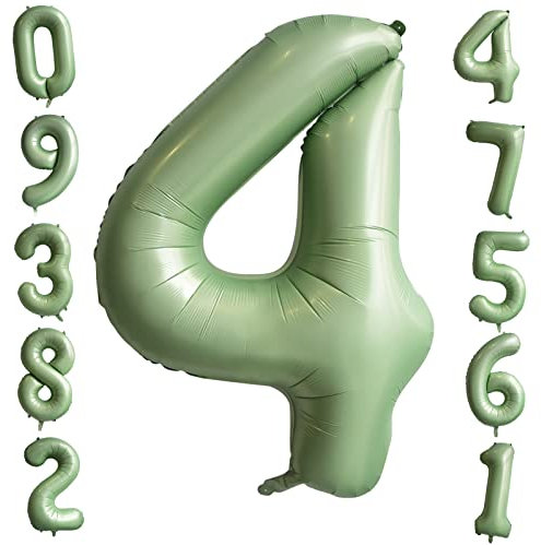 Giant Helium Ballons Olivgrün, Digital - 40 Zoll, 4 Stück, Groß, Salbei Grün, Geburtstag Ballons für Jungen & Mädchen, Jahrestag, Graduierung, Party Dekorationen