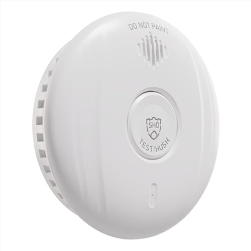 SHD OneConcept Detectores de Humo para Casa, 6X Alarmas de Incendio de Respuesta Rápida para Oficinas y Cocina, Detectores Humo con Sensor Óptico con Función de Prueba, Mini Detectores a Batería