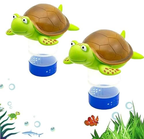 Schwimmender Chlorspender mit niedlicher Schildkröte, Schwimmbad, Reinigungsschwimmer Zubehör, Tabletten, Schwimmbad, 1 Stück