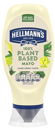 Hellmann's 100% Plant-based Mayo good source of omega 3 great tasting vegan Mayo 430 ml