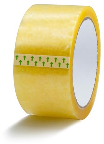 RAYLU PAPER® Klebeband für Versandkartons, robust und extra stark, 66 m x 50 mm breit (1 Stück -ECO, transparent)