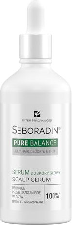Seboradin Siero Rinforzante Per Capelli Sottili E Fini Per Capelli Grassi Trattamento Cura Intensiva Del Cuoio Capelluto Aloe Vera Niacinamide Estratto Di Rafano Nero Pure Ballance 100 ml