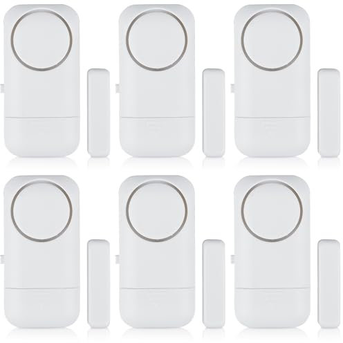 6 alarmas para puertas y ventanas, protección antirrobo, sensor de alarma de puerta, sistema de alarma inalámbrico de seguridad con sensor magnético inalámbrico, 120 dB, para casa, hotel, apartamento