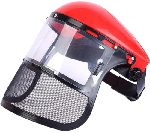 Wudaizhi Casque De Sécurité pour Débroussailleuse De Jardin, Masque De Protection en PVC Monté sur Tête, Masque De Protection Intégral en Maille pour Débroussailleuse, Protection Forestière