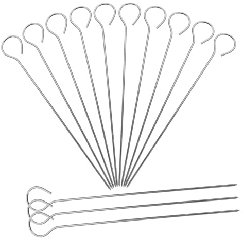 Healifty 50 piezas Brochetas Inoxidable para Asar y Barbacoa Reutilizables con Diseño de Mango Ergonómico y Anillo Superior Accesorios Esenciales para Fiesta y Parrilladas