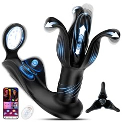 4 in1 Plug Anale-dilatatore Uomo, Espansione e Spinta Dildo Anale Vibratori Sexytoys Uomo con Anello per Pene, Vibratoreper Professionale Prostata Vibratore Sex Toys con 9x9 Modalità Telecomando & APP