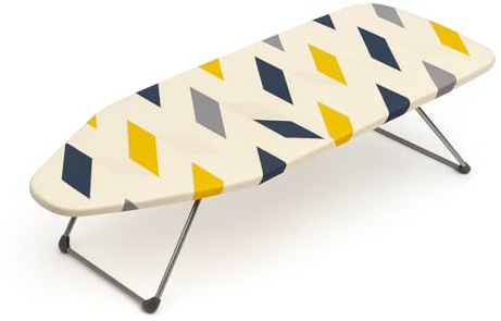 Paluplus Mini Asse da Stiro da Tavolo, Misura 74x30x15 cm, Struttura in Metallo, Gambe Pieghevoli con Piedini Antiscivolo, Tavola da Stiro da Viaggio con Copriasse in Omaggio -3082F -1,3