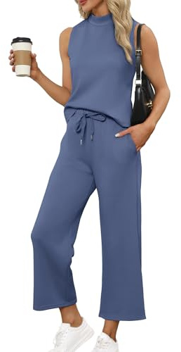 Desol Women's Tracksuit Full Set Lounge Wear Sets Airport Outfits Lightweight Sleeveless 2 Piece Sets with Pockets