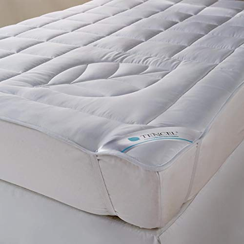 Mitre Luxury Tencel Quilted Mattress Topper with Elasticated Bands Fitting - Super King