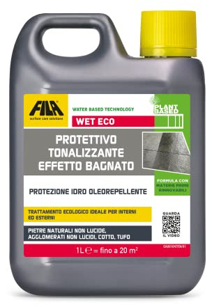 FILA Surface Care Solutions Wet Eco Protettivo Tonalizzante ad Effetto Bagnato a Base Acqua per Cotto, Pietra Naturale e Agglomerati Non Lucidi, 1L