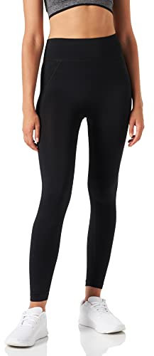 Nur Die Active Leggings Relax & Go Sport Leggings nahtlos Blickdicht breiter Komfortbund Highwaist Damen, schwarz, L