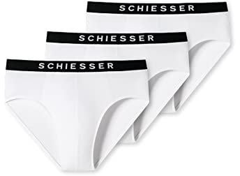 Schiesser Herren 3 PACK Slips Bio Baumwolle Multipack - 95/5 Organic, weiss_179570, 5/ M