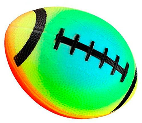Acan Tradineur Ballon de rugby gonflable pour enfants, ballon de jouet avec valve de gonflage, plage, piscine, été, multicolore 20 cm