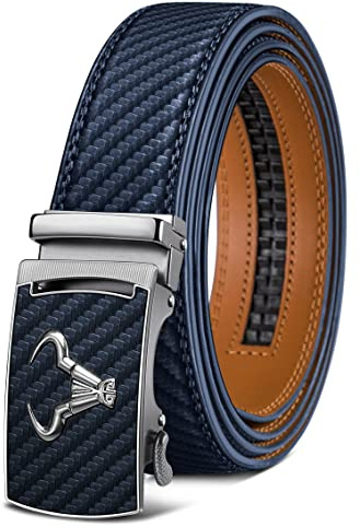 KEMISANT Ceinture Homme, Ceinture Automatique Cliquet en Cuir pour Hommes Robe Costume,Largeur 35mm,Taille Ajustable