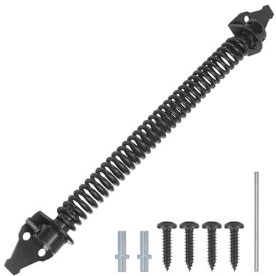 QWORK® Ferme Porte Automatique de 36cm, Ressort de Traction Réglable en Acier Carbone pour Portails de Jardin, Clôtures, Portes de Maison