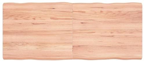 ARKEM Tablero Mesa Madera tratada Roble Borde Natural 120x50x6 cm Escritorio Estanteria