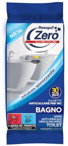 ZERO BAGNO IGIENIZZANTE ANTICALCARE 14 confezione da 30pz - Salviette WC e Doccia, Anticalcare Efficace, Salviettine Disinfettanti per la Massima Igiene