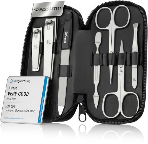 marQus Sets de Manicura para Mujeres y Hombres Set de 7 piezas - Kit de aseo de calidad Cortauñas y Cortaúñas, pinzas Kit de uñas - Regalo fabuloso para todas las ocasiones