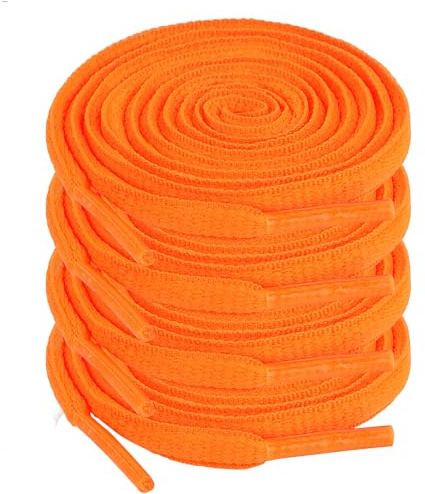 JETOP 2 Pares Cordones Zapatillas Deporte Naranjas 100 cm, Cordones Planos de 6 mm Cordones Zapatillas Naranja Oscuro Ovalados para Zapatillas Correr Deportivas Adultos Niños