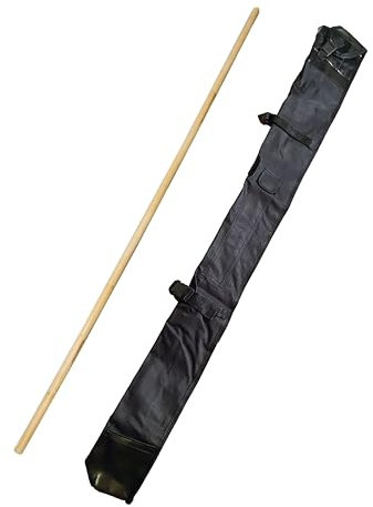 TEKKA BUDO Set BO Stab Rattan mit Waffentasche - 182 cm Holz Langstock - Kobudo, Aikido, Kampfsport, BO Jutsu, Bujinkan